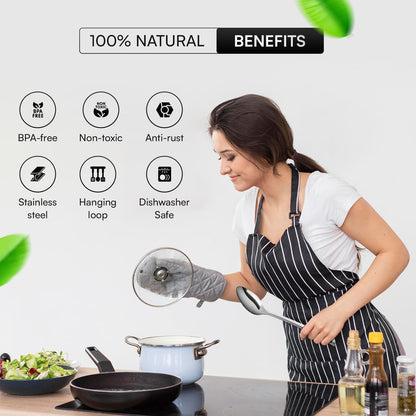 Stainless Steel Cooking Utensils Set 9 Piece, Metal Kitchen Utensil Set 13"3