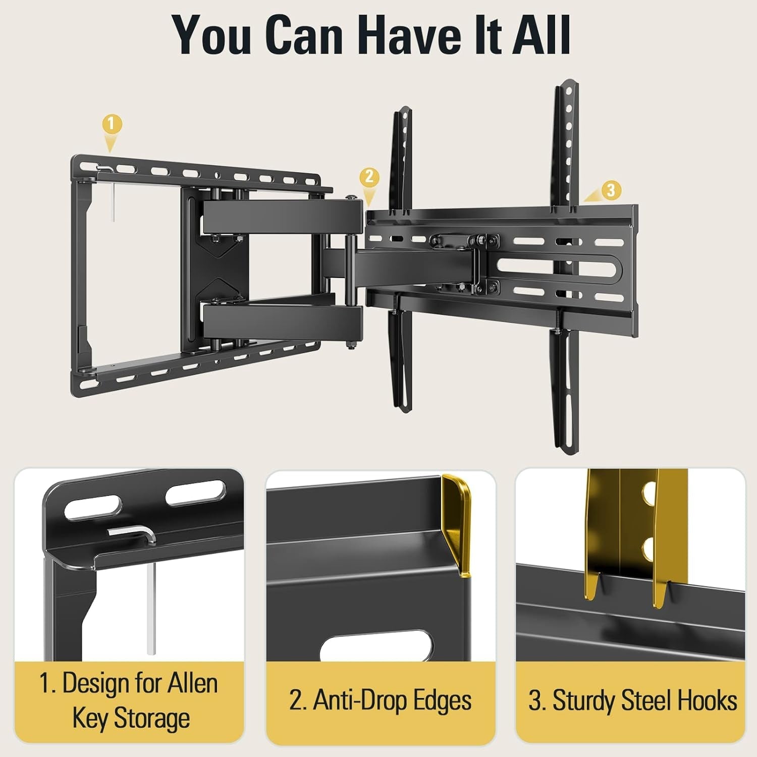 full-motion-tv-wall-mount-for-32-70-inch-tvs-up-to-99lbs-mount-bracket-with-swivel-and-tilt-tv-bracket-with-articulating-dual-arms-fits-16-studs-max-vesa-400x400-mm-md2380