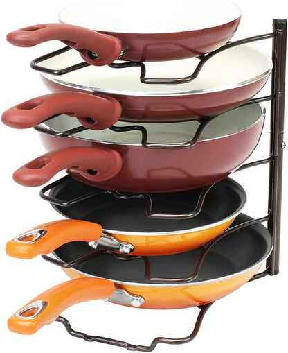 Pan Organizer Rack for Kitchen Cabinet and Counter, Bronze1