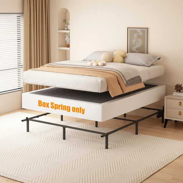 9 Inch Queen Box Spring, 3000Lbs Heavy Duty Metal Box Spring Queen Size Bed Base Mattress Foundation, Easy Assembly, Noise Free3