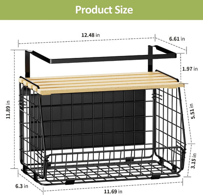 2 Pack Magnetic Shelf for Fridge, Fruit Potato Onion Storage Bins8