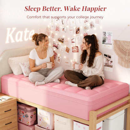 Twin XL Dorm Room Essentials 3 Inch Memory Foam Mattress Topper | College Dorm Essentials for Girls, Dual Layer 2 Inch Cooling Foam Pad, 2 Inch Soft Pillowtop, Relief Support4