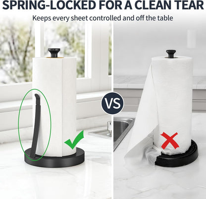 Countertop Paper Towel Holder for Kitchen, Black Tension Arm4