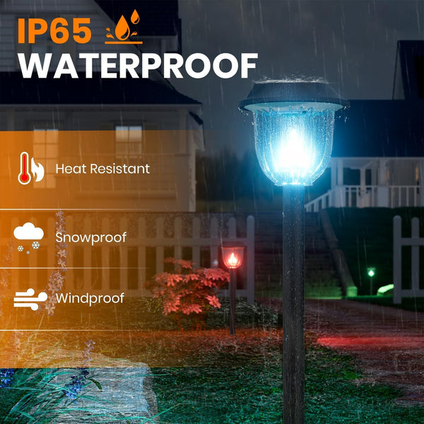 Solar Yard Lights, 4 Pack, 7 Colors, Multicolor, IP657