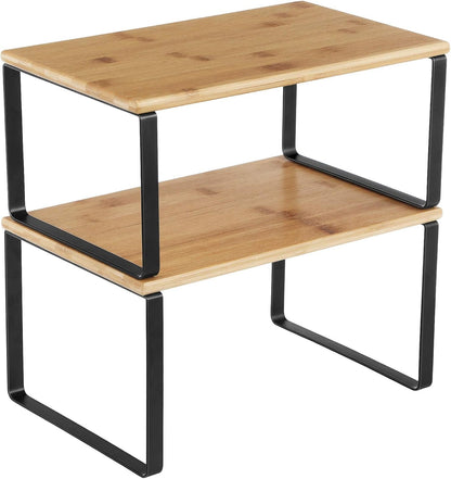 SONGMICS Cabinet Organizer Shelf, Set of 2 Spice Rack, Kitchen Storage1