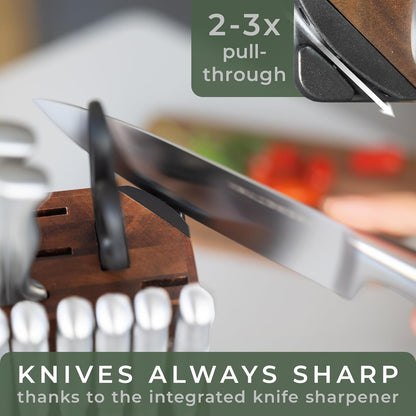 Knife Set - 11Pcs Kitchen Knife Set with Block and Integrated Sharpener - Kitchen Knife Set - Knife Block Set - Kitchen Knifes - Knives Set for Kitchen4