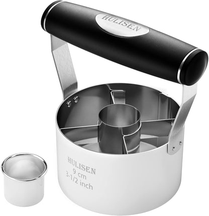 3.5 Inch Donut Cutter with Hole, Stainless Steel Doughnut Cutter | Ergonomic Rubber Handle, Dishwasher Safe, Baking Beginner Friendly, Gift-Ready Packaging1