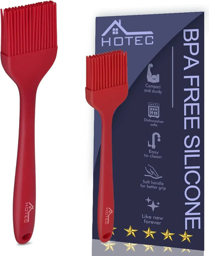 Basting Brushes Silicone Heat Resistant Pastry Brushes Spread Oil Butter Sauce Marinades for BBQ Grill Barbecue Baking Kitchen Cooking BPA Free Dishwasher Safe (Red 2)1