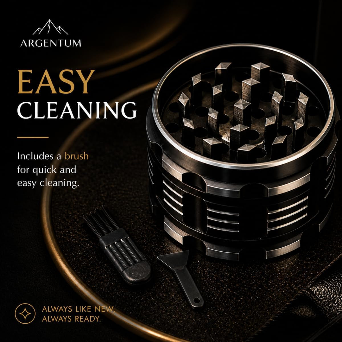 argentum-2-5-inch-manual-herb-spice-grinder-mill-4-piece-small-aluminum-kitchen-grinder-for-salt-pepper-seasonings-with-magnetic-lid-steel-sieve-cleaning-brush-compact-food-prep-tool