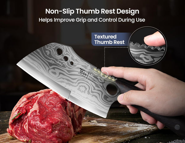Meat Cleaver Chef Knife with Sheath, 7.7 Inch Butcher Knife6