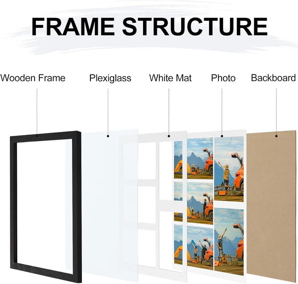 11X14 Collage Picture Frame for Wall Mounting, Black4
