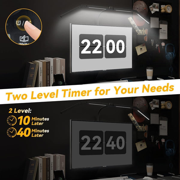 Adjustable LED Desk Lamp with Clamp & Remote, Wide 4-Head5