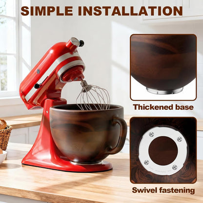 Premium Wood Mixing Bowl for Kitchenaid 4.5-5 Qt Stand Mixers6