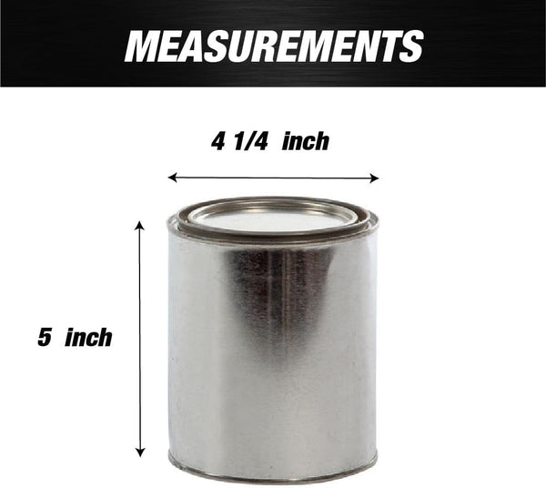 Empty Metal Storage Cans with Lids, 32 Oz (Quart), 6 Pack, Durable Tin-Plated Steel Containers for DIY Projects, Crafts, Workshop Organization & General Storage 90752