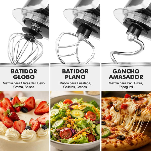 Stand Mixer,3.2Qt Small Electric Food Mixer,6 Speeds Portable Lightweight Kitchen Mixer for Daily Use with Egg Whisk,Dough Hook,Flat Beater (Black)4
