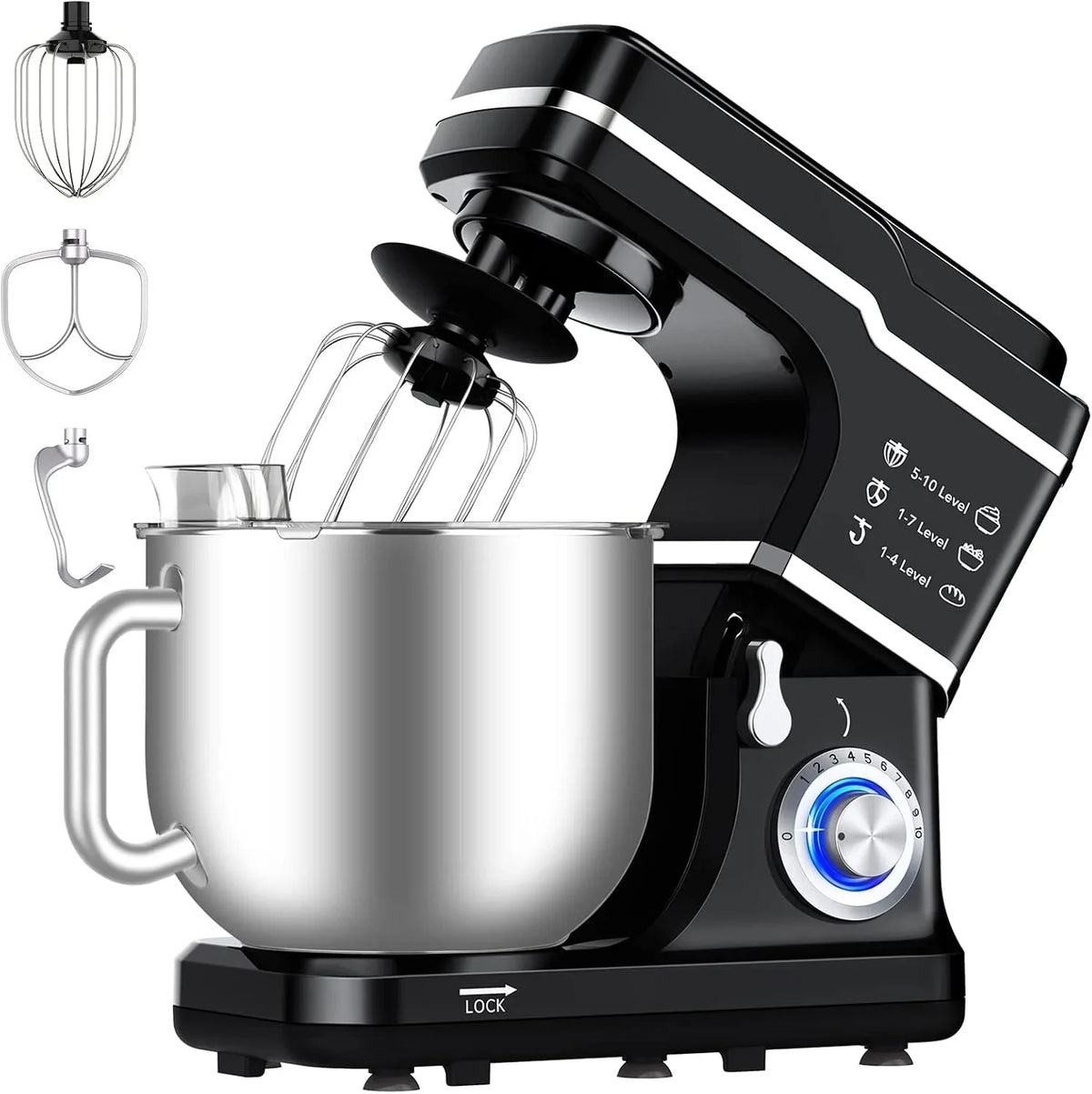7-5-qt-stand-food-mixer-10-speed-tilt-head-3-in-1-kitchen-electric-mixer-with-stainless-steel-bowl-egg-whisk-dough-hook-beater-splash-guard-compact-dough-mixer-for-home-cooks-black