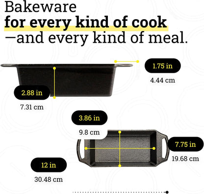 Pre-Seasoned Cast Iron Loaf Pan, Pfas-Free, 8.5 Inches | Rectangular Cast Iron Bakeware, Even Browning Bread Pan with Easy-Release Finish, Non-Toxic, Made in USA7