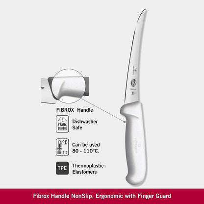 Victorinox Cutlery 6-Inch Semi-Stiff Boning Knife, Curved Blade, White Fibrox Handle3