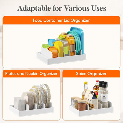 Kitchen Cabinet Organizer for Food Contanier Lid with 7 Sections8