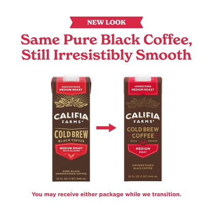 Califia Farms - Pure Black Medium Roast Cold Brew Coffee, 32 Oz (Pack of 6), 100% Arabica, Shelf Stable, Plant Based, Vegan, Gluten Free, Non GMO, Sugar Free, Iced Coffee3