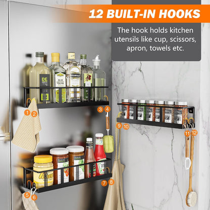 Spice Rack Wall Mounted 3 Pack,Rv Spice Rack,Black5