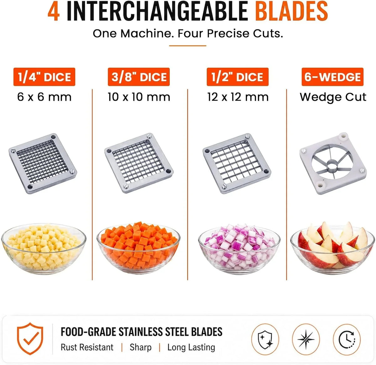 commercial-vegetable-fruit-chopper-w-6-wedge-slicer-1-4-3-8-1-2-blade-professional-food-dicer-french-fry-cutter-onion-slicer-stainless-steel-for-tomato-peppers-potato-mushroom-professional-prep-tool-for-restaurants-catering-commercial-kitchens-cuts-onions-potatoes-tomatoes-and-more