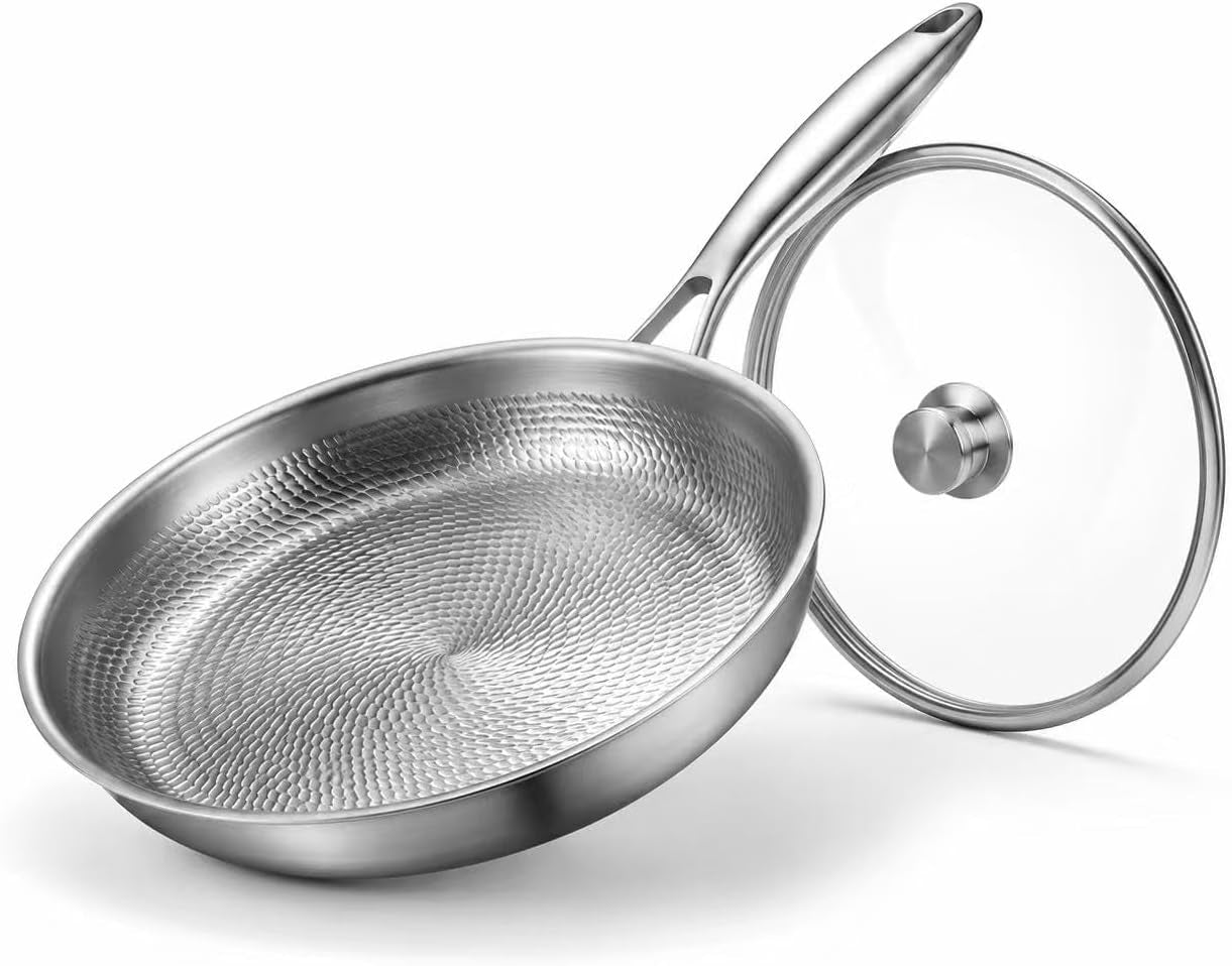 12-titanium-frying-pan-with-lid-non-stick-hammered-skillet-3-ply-heats-fast-evenly-pfas-pfoa-ptfe-free-scratch-resistant-for-induction-gas-oven-safe-to-500-f-dishwasher-safe