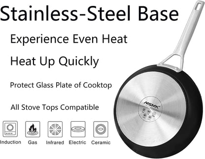 8.5 Inch Small Nonstick Frying Pan with Lid, Egg Omelet Skillet | Non Toxic, Even Heating, Easy Clean, Dishwasher & Oven Safe, Suitable for Gas & Electric & Induction Stoves, PFOA & PFAS Free9
