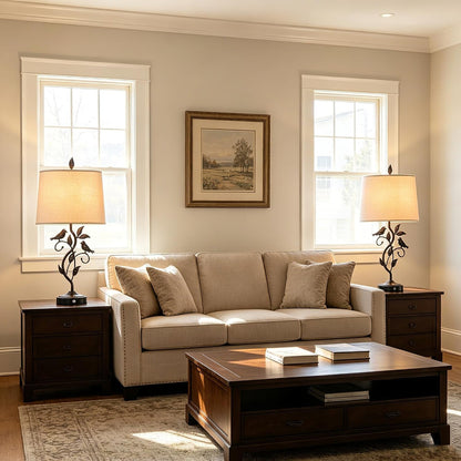27" Set of 2 Touch Farmhouse Table Lamps for Living Room5