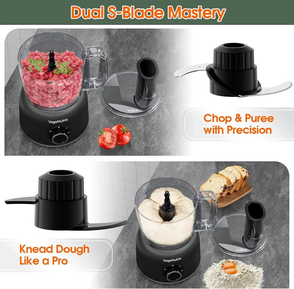 Food Processor and Blender Combo, 88 Oz Food Chopper | Kitchen Appliance for Meat Vegetable and Dough, 70Oz 800W Glass Jar Blender with 2 Speeds and Pulse for Smoothie, Upgrade7