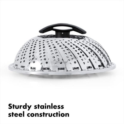 OXO Good Grips Steamer Basket - Stainless Steel, 8 Inch Diameter | Collapsible, Vegetable Steamer Insert, Adjustable Handle, Fits Multiple Pot Sizes, Dishwasher Safe2