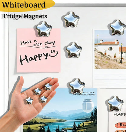 Fridge Magnets,15Pcs Silver Star Magnets Refrigerator Decorative | 15 Pcs Strong Magnets Fridge 0.73In Small Star Cute Decorative Magnet Set for Home Kitchen Office Whiteboard Locker5