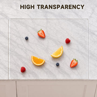Clear Acrylic Cutting Board with Counter Lip 17.5"X13.5" | Non-Slip Base, 60% Thicker, Bpa-Free Food-Safe, Easy Clean, Protects Countertops, for Bread Meat Veggies, Kitchen Essential4