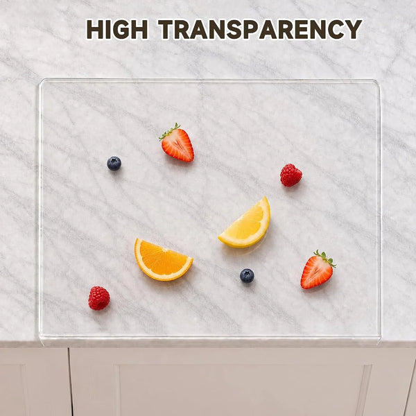 Clear Acrylic Cutting Board with Counter Lip 17.5"X13.5" | Non-Slip Base, 60% Thicker, Bpa-Free Food-Safe, Easy Clean, Protects Countertops, for Bread Meat Veggies, Kitchen Essential4