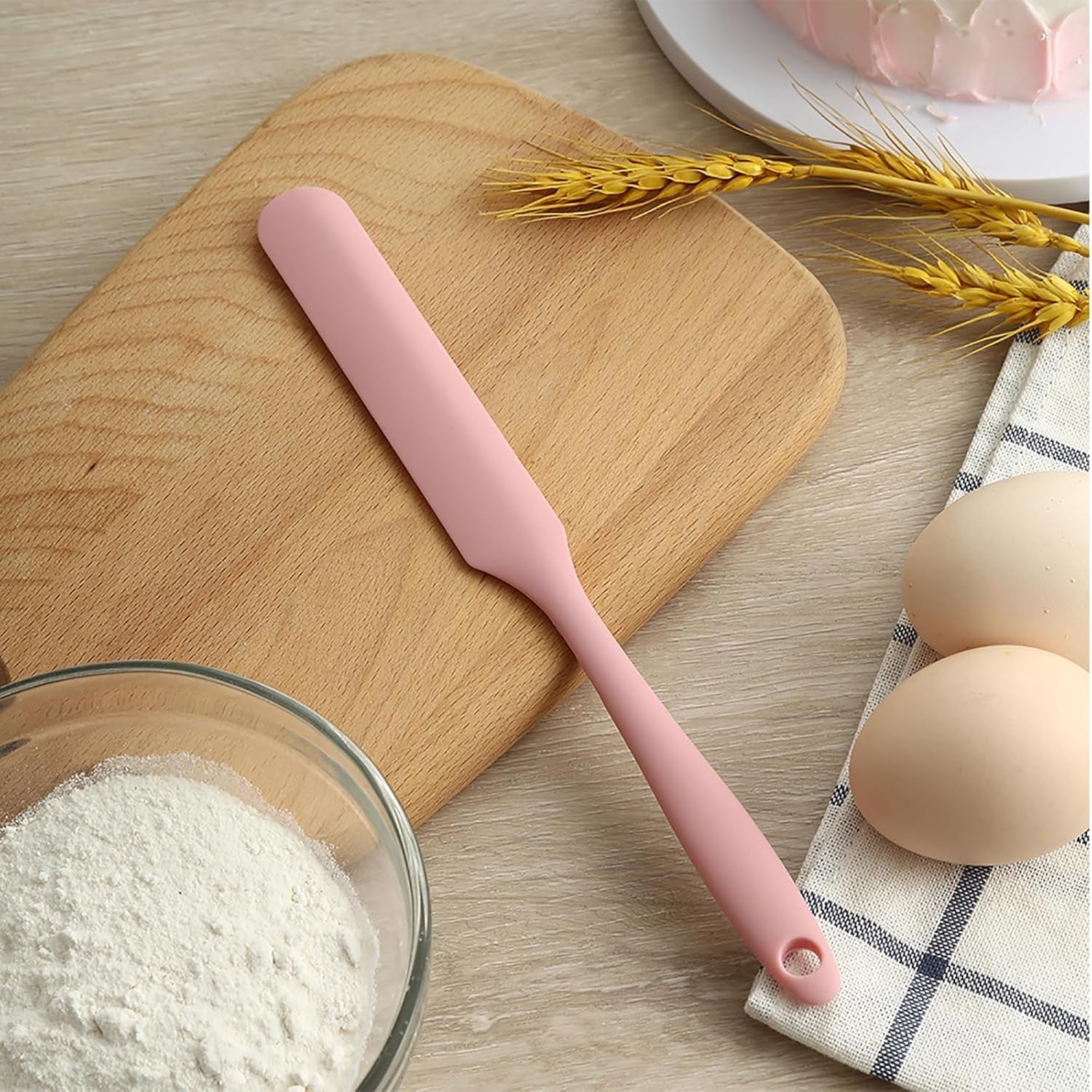 4-pcs-silicone-jar-spatula-set-long-handle-sourdough-scraper-skinny-spatula-for-jars-bottles-and-containers-non-stick-heat-resistant-cake-cream-spatulas