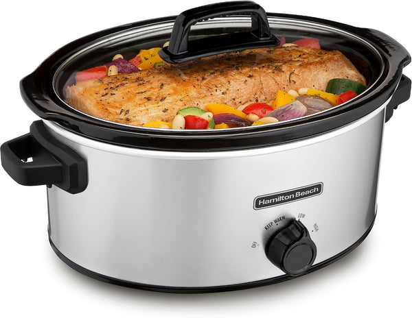 Slow Cooker, Extra Large 10 Quart, Stay or Go Portable with Lid Lock & 6-Quart Slow Cooker with 3 Cooking Settings, Dishwasher-Safe Stoneware Crock & Glass Lid, Silver (33665G)5