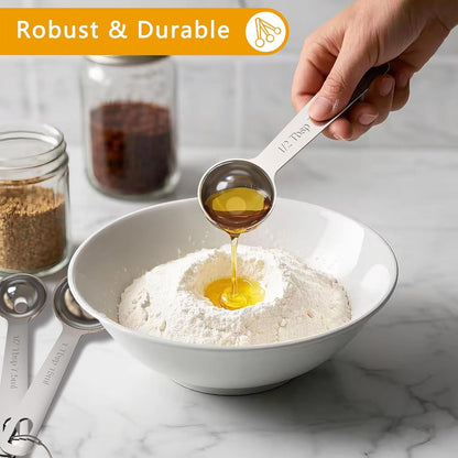 Stainless Steel Measuring Cups & Spoons Set,Coffee Scoop Spoon | Kitchen Gadgets for Cooking & Baking,Set of 63
