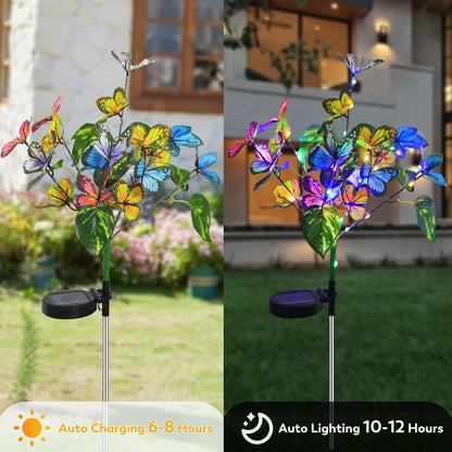Solar Garden Lights Outdoor Waterproof Solar Lights 4 Pack with New Upgraded 40 LED 18 Butterfly Outdoor Lights for Yard outside Garden Pathway Decor2