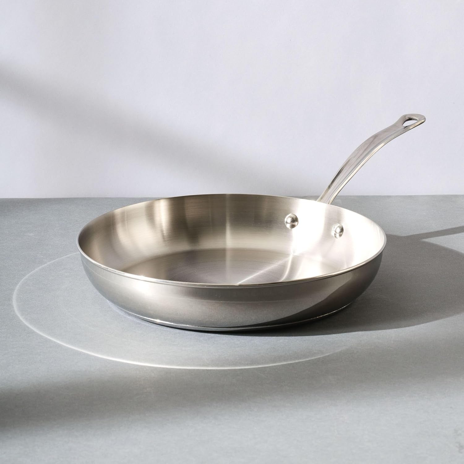millennium-stainless-steel-frying-pan-skillet-induction-ready-compatible-with-all-cooktops-metal-utensil-safe-12-25-inch-open-fry-pan-dishwasher-safe-stainless-steel