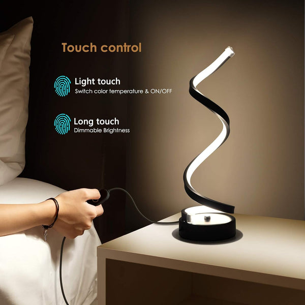 Table Lamps for Living Room Set of 2, Black Dimmable LED Lamp, Small Bedside Lamps, Nightstand Lamp for Bedroom Office Home Living Room4
