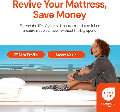the Essentials Mattress Topper, Queen, 2-Inch with Octacell Technology, Plush Comfort, Breathable, Cooling Foam Mattress6