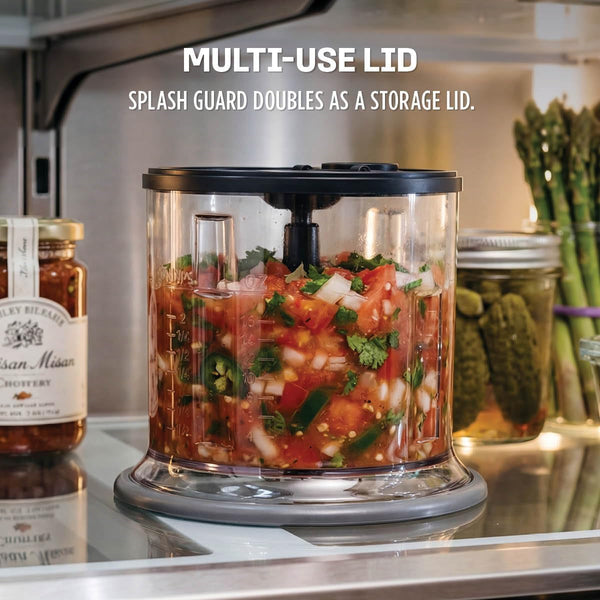 Ninja Express Chop Manual Food Processor, 16Oz Bowl, Gray, NJ100GR | One-Touch Pulse Chops, Grinds & Purees Garlic, Herbs, Nuts & More. 3-Cup Capacity, Stainless Blades, Dishwasher Safe.6