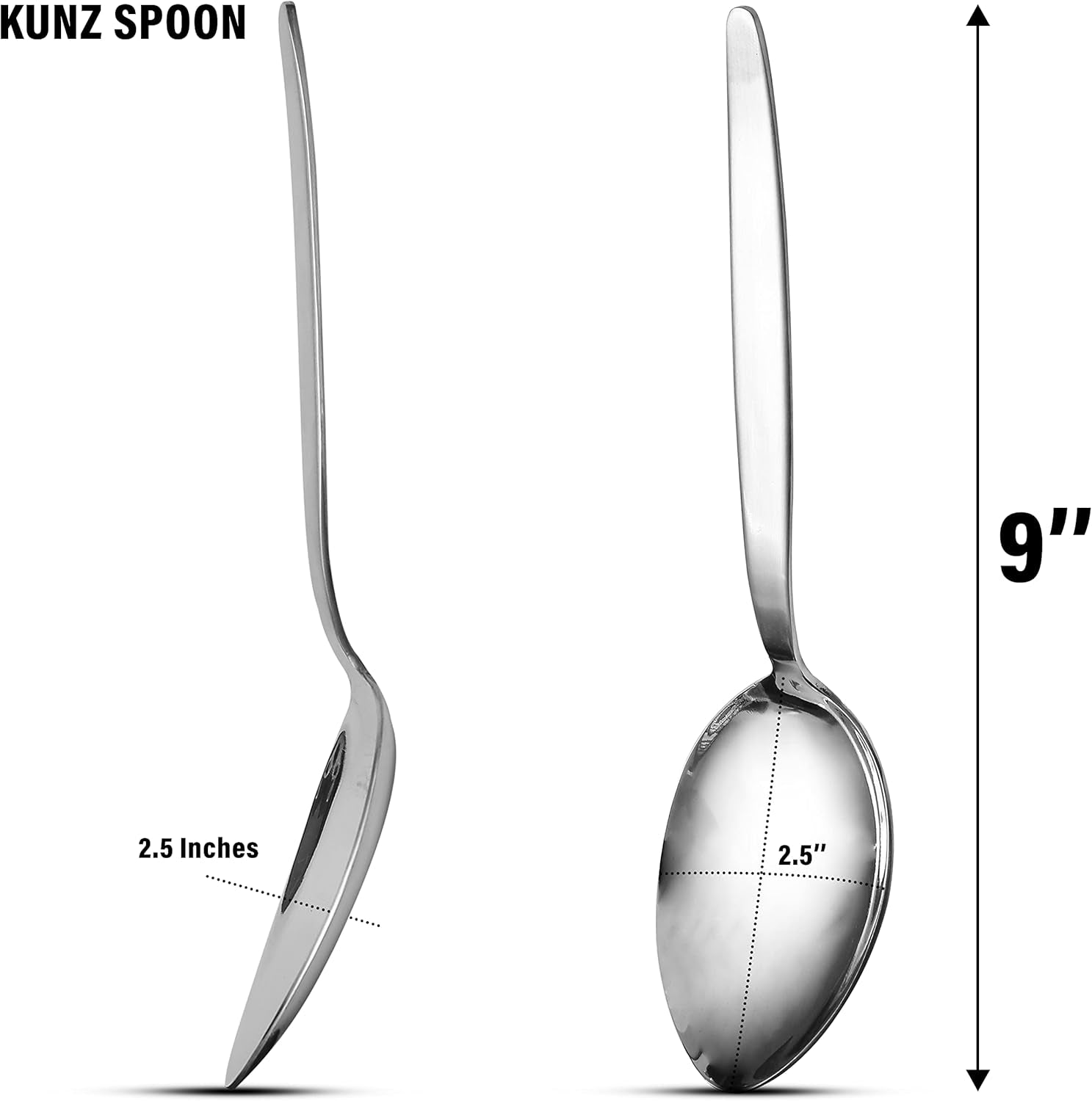 kunz-perforated-and-regular-set-pack-of-2-9-inch-18-10-stainless-steel-cooking-serving-spoon-daily-chef-basting-quenelle-saucing-plating-spoon-dishwasher-safe