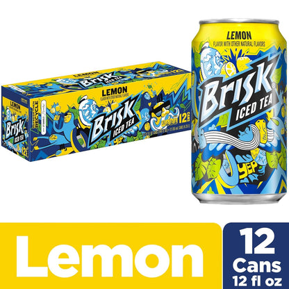 Brisk Lemon Iced Tea, 12 Fl Oz Cans (Pack of 12)2