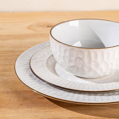 Ceramic Dinnerware Sets of 4,12 Pcs Plates and Bowls Sets Dishes5