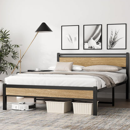 Easy Install 16 Inch Full Size Bed Frame with Headboard&Footboard1
