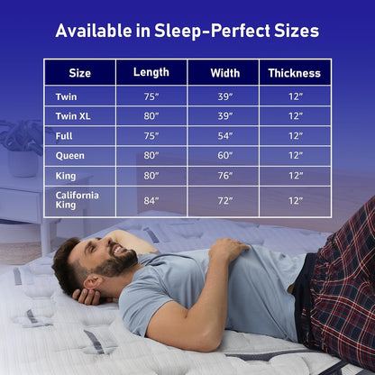 12 Inch Gel Memory Foam Mattress, King, Medium8
