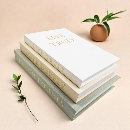 Aesthetic Decorative Books, Set of 3 Linen Faux Books for Decoration | Fake Book Boxes with Storage Space, No Assembly Required, Modern Decor for Shelves Coffee Table Living Room9