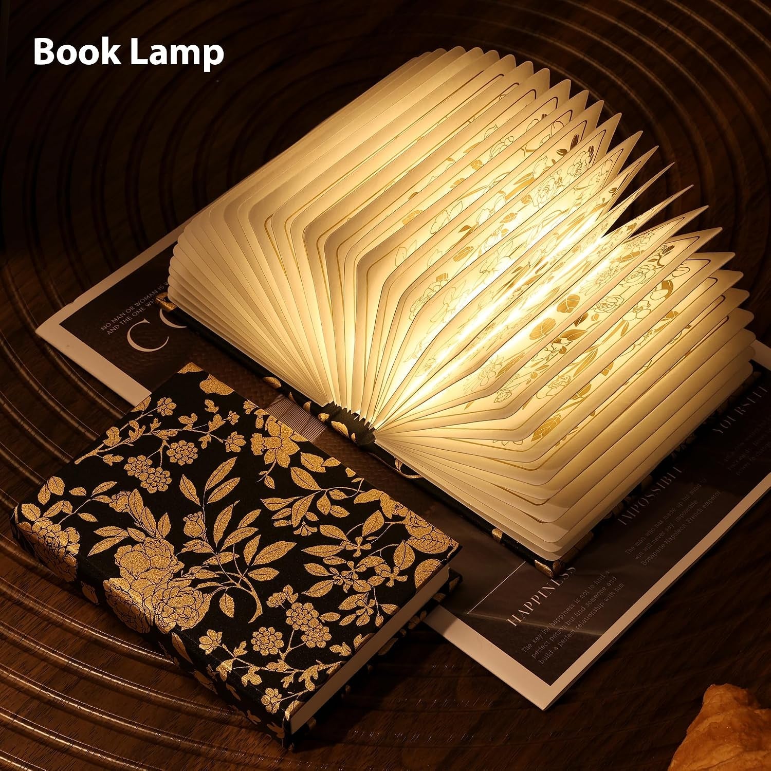book-lover-gift-folding-book-lamp-decor-portable-print-book-light-1200mah-rechargeable-night-light-paper-desk-lamp-reading-bookshelf-lamp-gift-for-women-readers-christmas-black