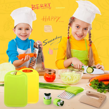 Kidz Safe Knife Set for Toddlerz Real Cooking - Toddlerz Knives Sets Kitchen Tools with Gloves Cutting Board Fruit Vegetable Crinkle Cutters6
